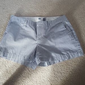 Grey & White Stripped Shorts